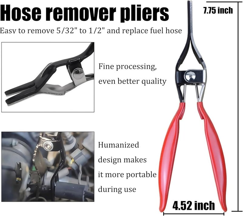KOWCKAA Set 4Pcs electrical connector disconnect tool,Fuel Line Pliers,9" Fuel Filter Caliper,electrical disconnect pliers for cars,Hose Pipe Clamp Clip - Image 2